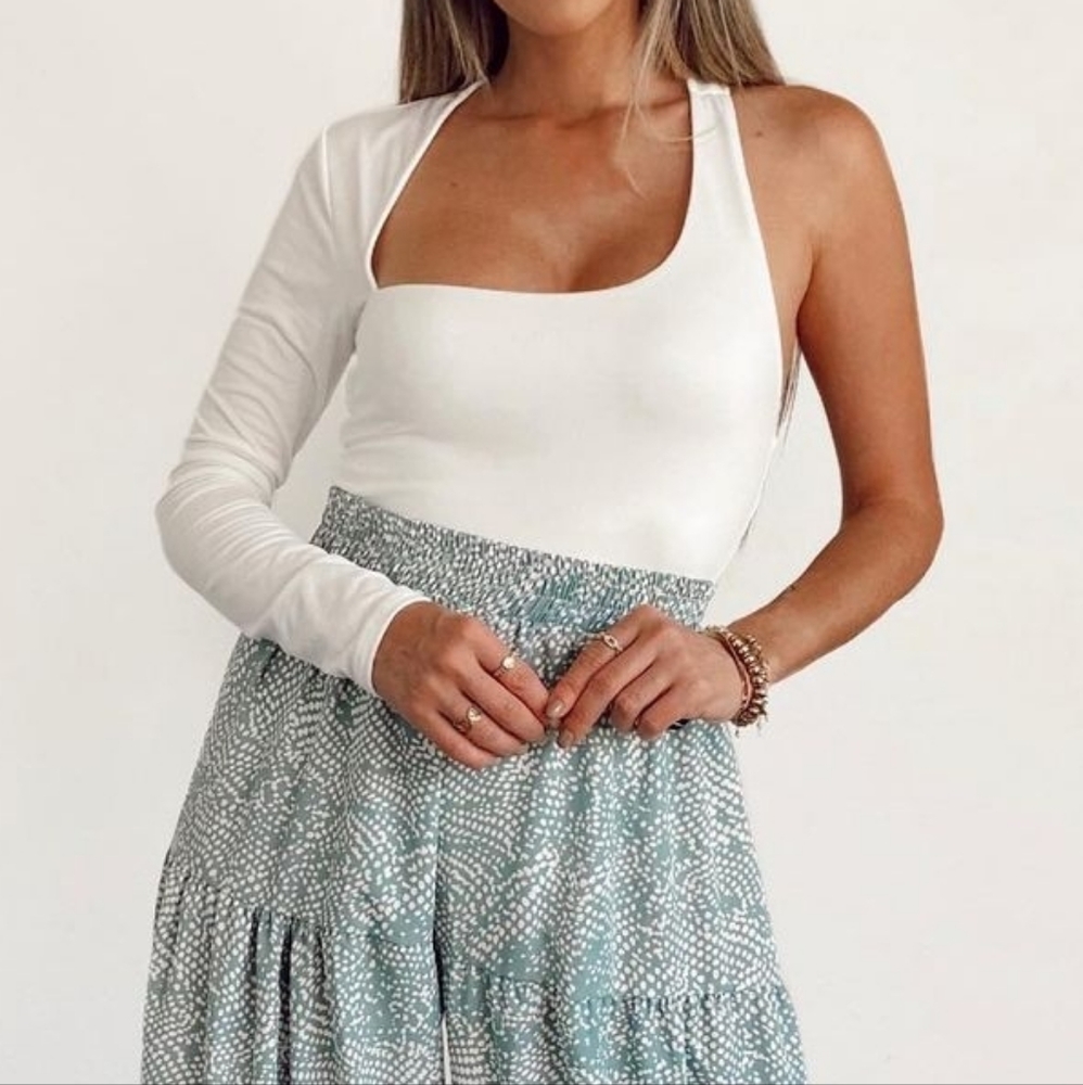 Blue Blush White Bodysuit (NWT)